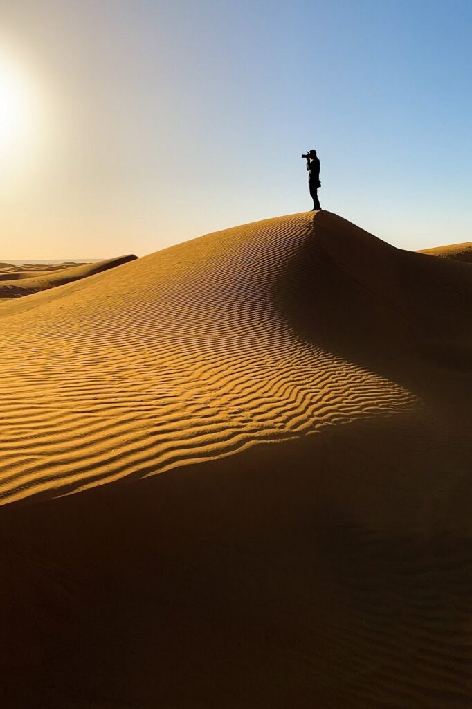 Top of the sand dunes during Marrakech desert tour