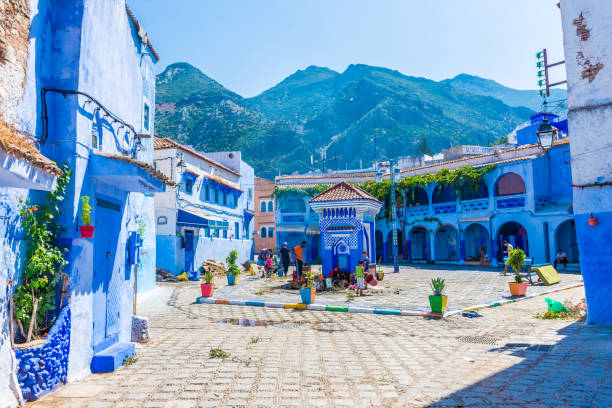 main square of Chefchaoiuen during one week in Morocco